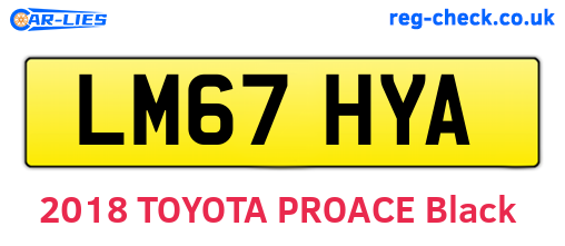 LM67HYA are the vehicle registration plates.