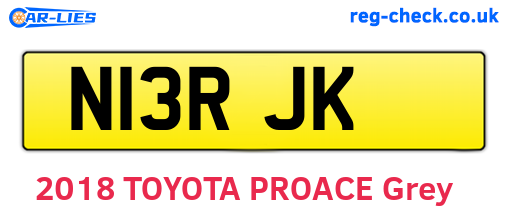 N13RJK are the vehicle registration plates.