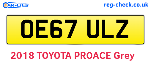 OE67ULZ are the vehicle registration plates.