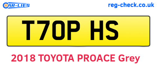 T70PHS are the vehicle registration plates.