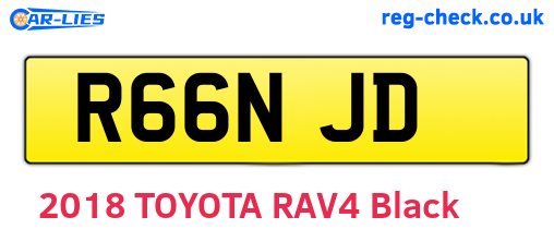 R66NJD are the vehicle registration plates.