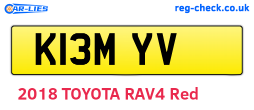 K13MYV are the vehicle registration plates.