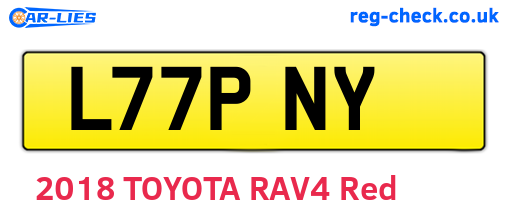 L77PNY are the vehicle registration plates.