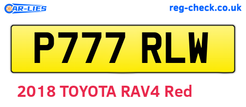 P777RLW are the vehicle registration plates.