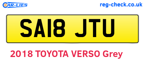 SA18JTU are the vehicle registration plates.