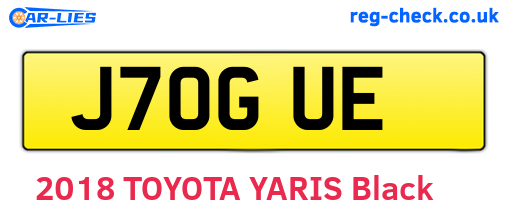 J70GUE are the vehicle registration plates.