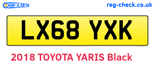 LX68YXK are the vehicle registration plates.