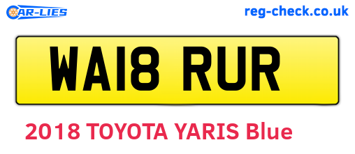 WA18RUR are the vehicle registration plates.