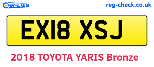 EX18XSJ are the vehicle registration plates.