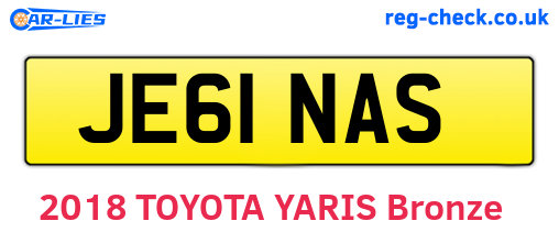 JE61NAS are the vehicle registration plates.