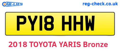 PY18HHW are the vehicle registration plates.