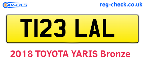 T123LAL are the vehicle registration plates.