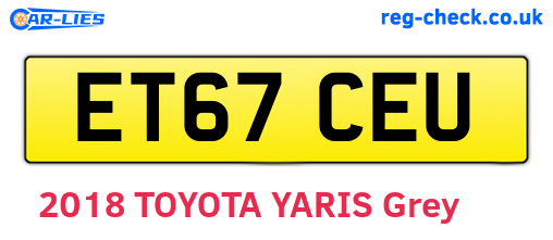 ET67CEU are the vehicle registration plates.