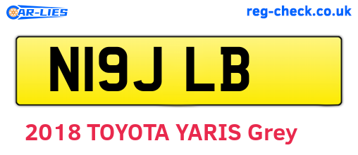 N19JLB are the vehicle registration plates.