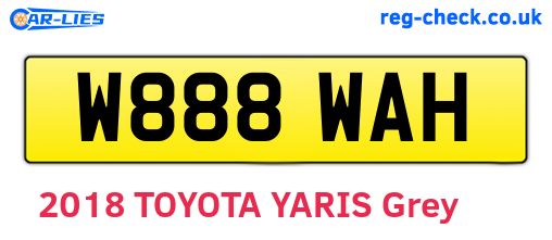 W888WAH are the vehicle registration plates.