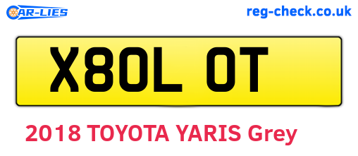 X80LOT are the vehicle registration plates.