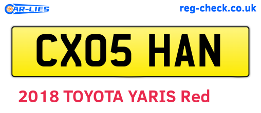 CX05HAN are the vehicle registration plates.