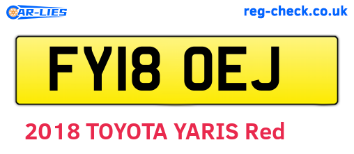 FY18OEJ are the vehicle registration plates.