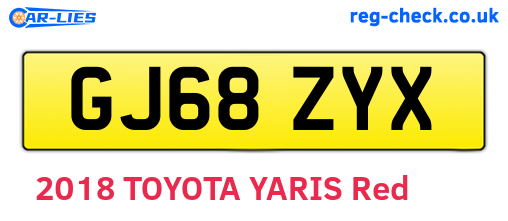 GJ68ZYX are the vehicle registration plates.