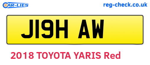 J19HAW are the vehicle registration plates.