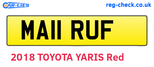 MA11RUF are the vehicle registration plates.
