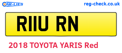 R11URN are the vehicle registration plates.