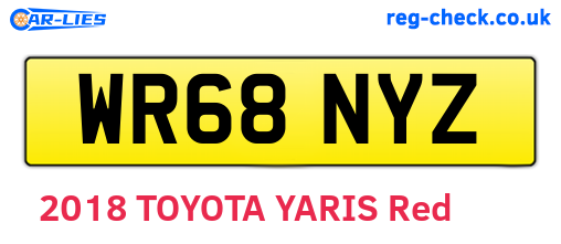 WR68NYZ are the vehicle registration plates.