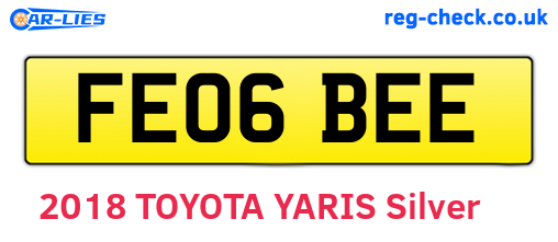 FE06BEE are the vehicle registration plates.