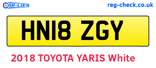 HN18ZGY are the vehicle registration plates.