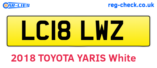 LC18LWZ are the vehicle registration plates.