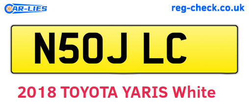 N50JLC are the vehicle registration plates.