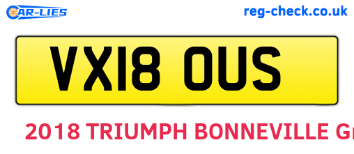 VX18OUS are the vehicle registration plates.