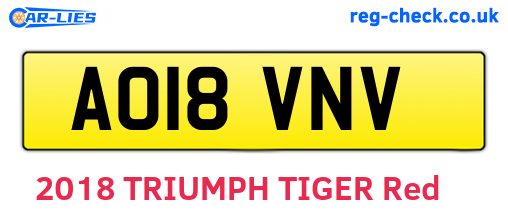 AO18VNV are the vehicle registration plates.
