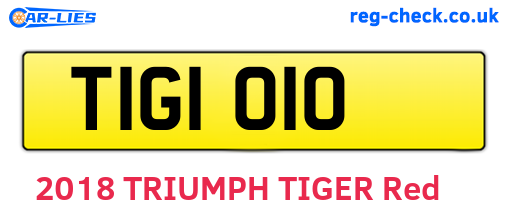 TIG1010 are the vehicle registration plates.