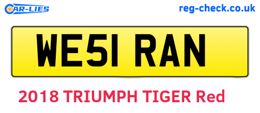 WE51RAN are the vehicle registration plates.