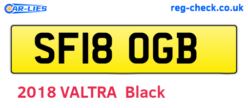 SF18OGB are the vehicle registration plates.