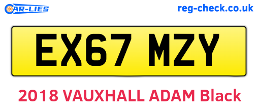 EX67MZY are the vehicle registration plates.