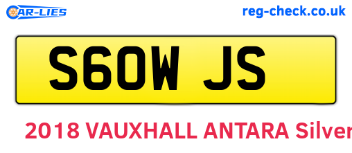 S60WJS are the vehicle registration plates.