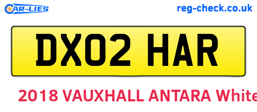 DX02HAR are the vehicle registration plates.