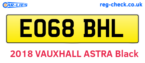 EO68BHL are the vehicle registration plates.