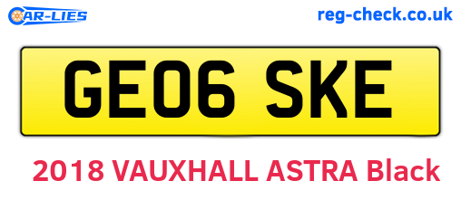 GE06SKE are the vehicle registration plates.