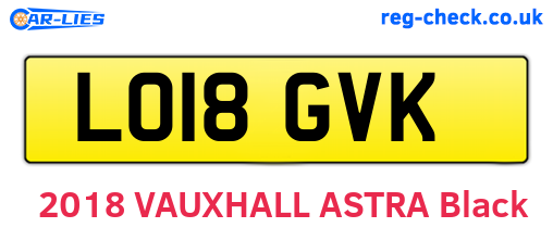 LO18GVK are the vehicle registration plates.