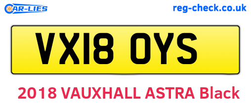 VX18OYS are the vehicle registration plates.
