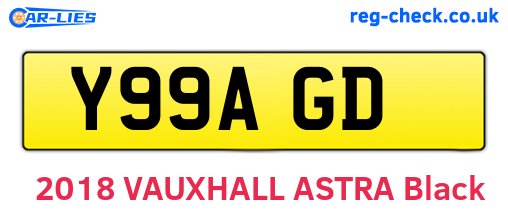 Y99AGD are the vehicle registration plates.