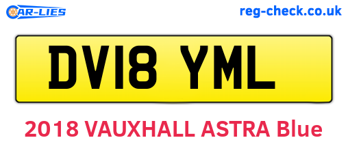 DV18YML are the vehicle registration plates.