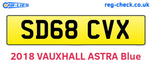 SD68CVX are the vehicle registration plates.