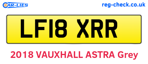 LF18XRR are the vehicle registration plates.