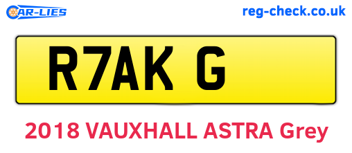 R7AKG are the vehicle registration plates.