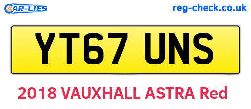 YT67UNS are the vehicle registration plates.