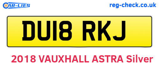 DU18RKJ are the vehicle registration plates.